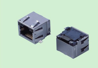 RJ45 JACK插座TAB UP 15.5 SMT貼帶屏蔽彈片帶LED燈網(wǎng)絡(luò)接口