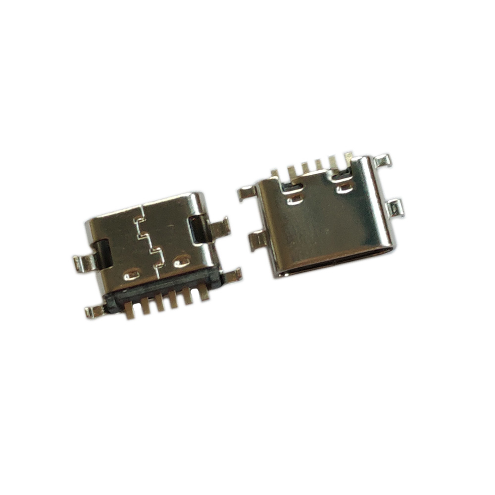 TYPE C6P母座 6.8/6.5L長(zhǎng) 沉板90度四腳插板 沉板0.8MM