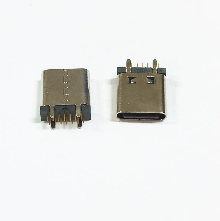 TYPE-C 14P母座立式插板DIP  10.0長