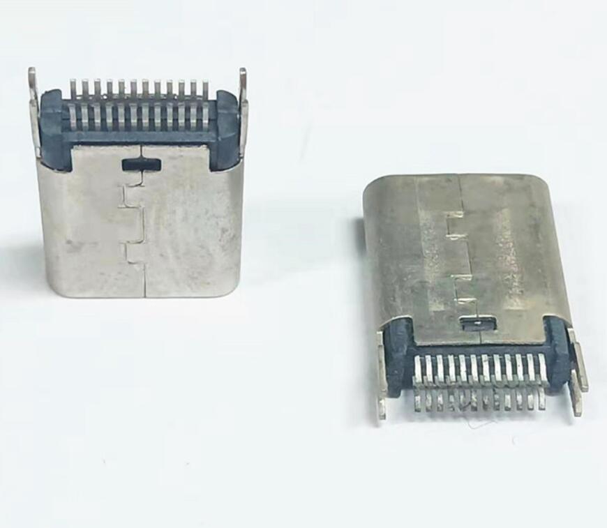 TYPE C 24P母座 180度夾板0.8/1.0 10.5H高
