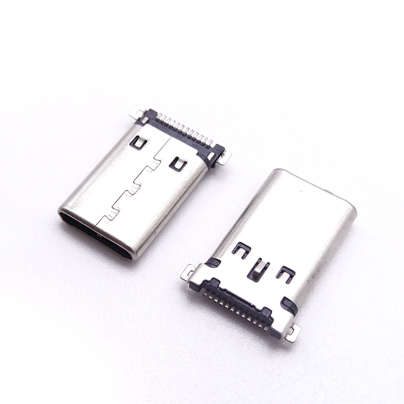 TYPE C 16P公頭 沉板兩腳全貼 無(wú)柱 單排貼片 帶彈