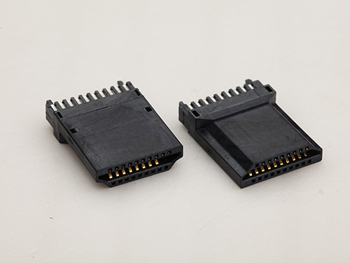 HDMI A型19P公頭 焊線式全塑膠頭 帶臺階加錫 帶線夾
