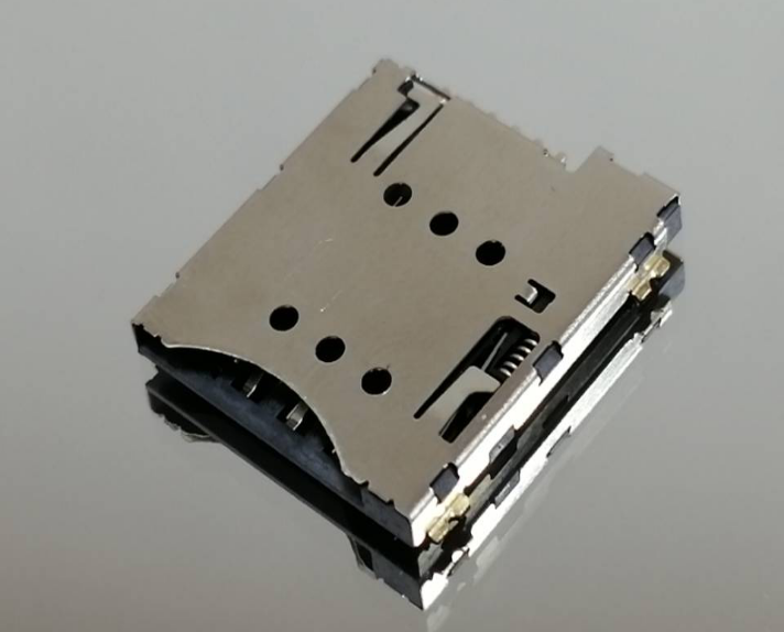 MICRO SIM卡座 CARD H=1.45 PUSH 7PIN(帶偵測PIN防呆型) 17.2+15. 30+1. 45