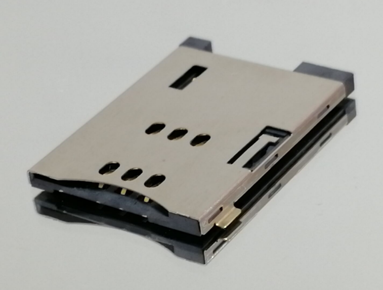 PUSH SIM卡座 CARD 6+2 PIN H=2.2 PH=1. 27 無柱(偵測(cè)一-體) 26.80+19. 35+2. 20