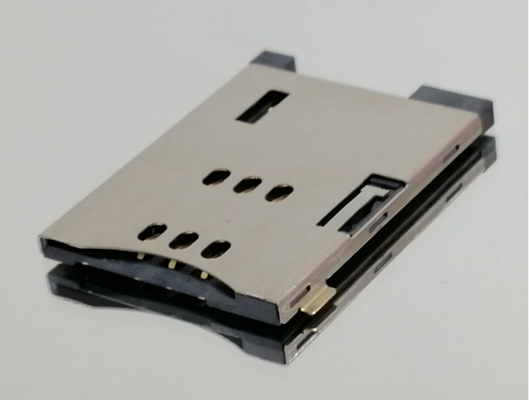 PUSH SIM卡座 CARD 6+2 PIN H=2.2 PH=1. 27無柱(偵測一體) 26. 50+19. 35+2. 20