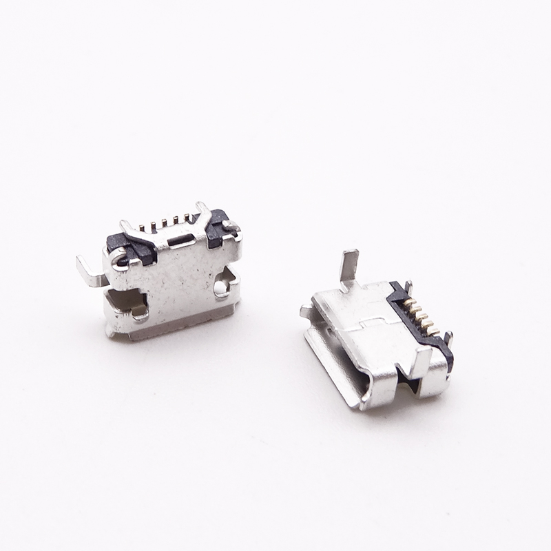 MICRO USB 5P AB型母座 牛角內(nèi)1.8(8.35-4.45)加長(zhǎng)0.3無(wú)柱 0.3厚卷邊