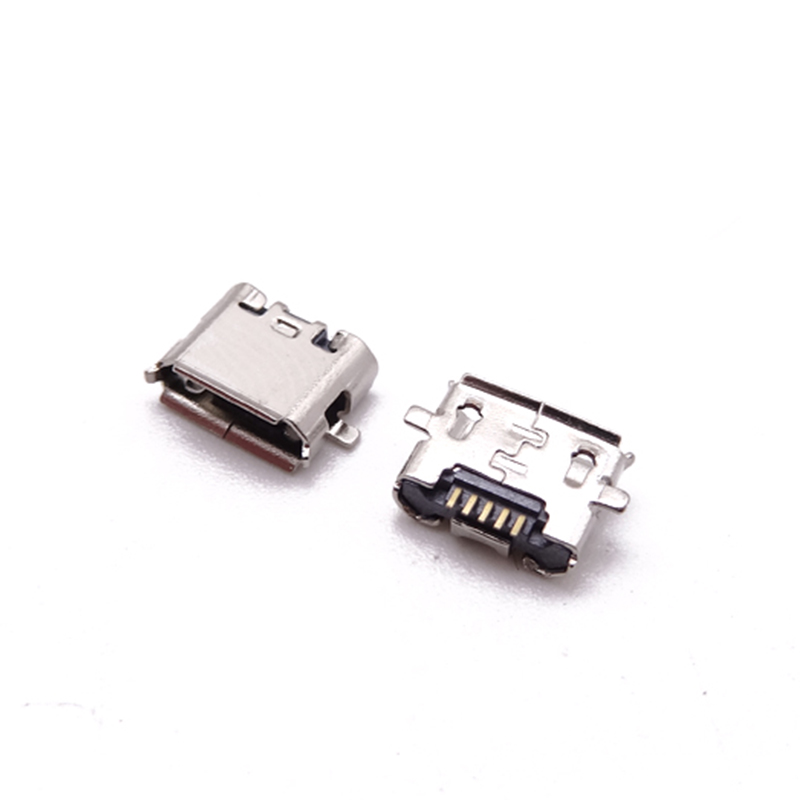 MICRO USB 5P母座 反向兩腳全貼 無(wú)柱卷邊B型