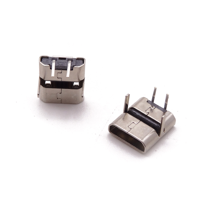 MICRO USB 2P母座 7.15/7.2DIP插腳 90度針插板 腳長(zhǎng)3.0直邊