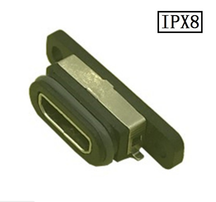 MICRO USB 5P防水母座 IPX8防水等級 帶螺孔全貼