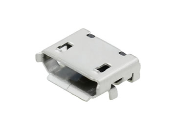 MICRO USB 5P母座 6.4插腳 無(wú)柱有導(dǎo)位 貼片