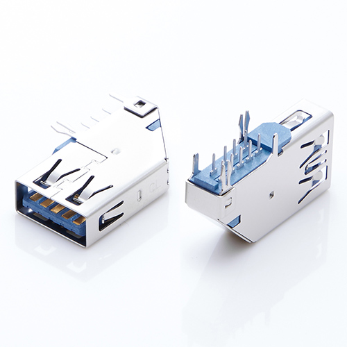 USB 3.0母座 9P側插長體L=25.7MM長 直邊 雙排針插板