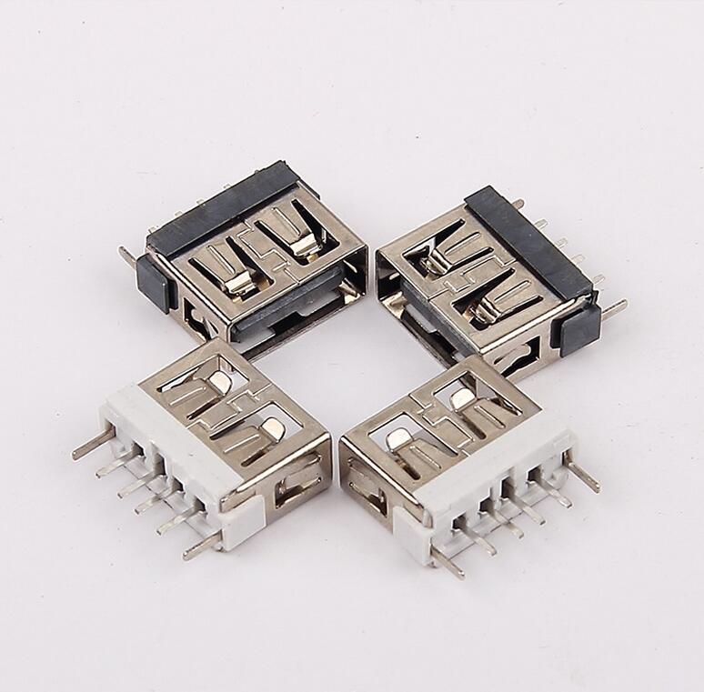 USB 2.0母座 短體10.0直插 直腳直邊 無(wú)邊膠 超薄款