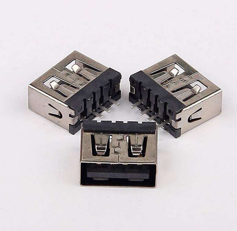 USB 2.0母座 短體10.0 180度立插母座 無(wú)固定腳 單針直邊_COPY