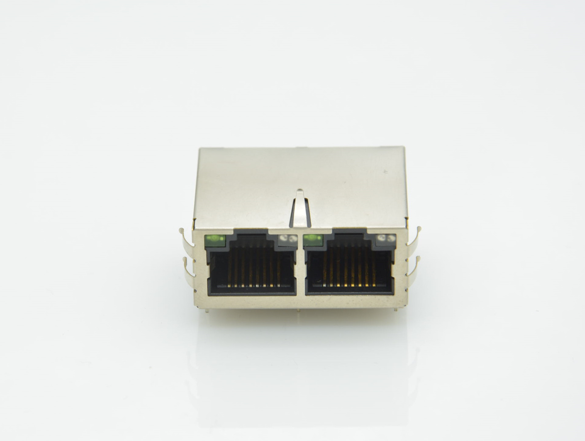 RJ45,1X2,帶變壓器，燈腳在前，長(zhǎng)25.4mm